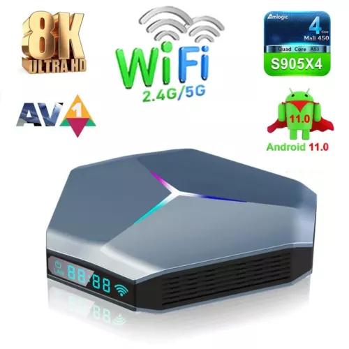 Amlogic S905X4 Dual Wifi AV1 Video Dekodierung Cloud System Android TV Box