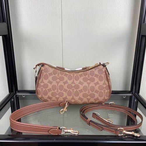 Borsa baguette Coach Cy658 Ashton in tela firmata marrone outlet - Foto 4 di 5