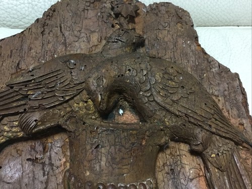 🌈 Scultura bassorilievo lignea molto antica🇮🇪 Stemma dei Camaldolesi Rarità - Foto 2 di 9