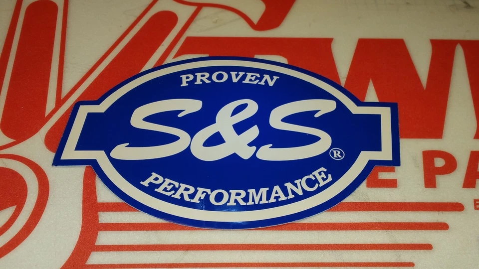 Calcomanía adhesiva con logotipo de ciclo S&S 6" de longitud azul blanco 510-0195 Foto 2 de 2