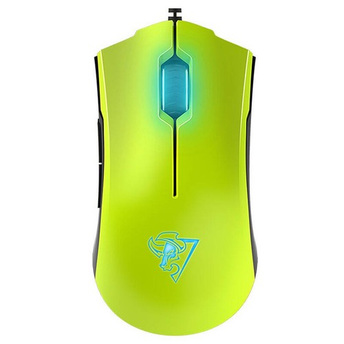 Mouse para juegos RANTOPAD FF serie 5 botones con cable ergonómico LED retroiluminado - amarillo - Imagen 2 de 6