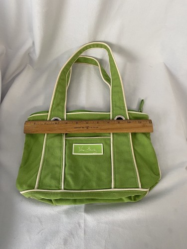 Vera Bradley Nautical Lime Green with White Piping Small Canvas Tote - Picture 6 of 10