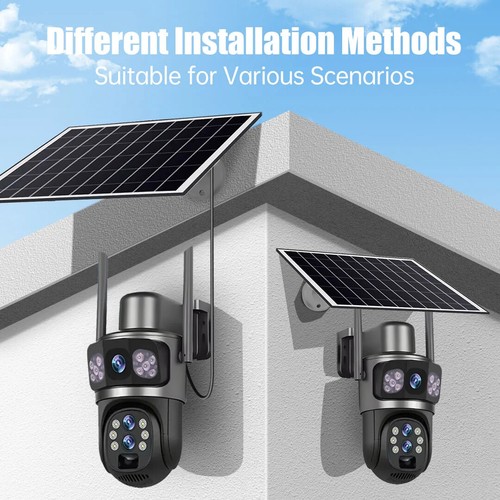 Three Lens 10X Zoom 4G Sim Solar Camera Outdoor 6K 12MP Security Camera Home - Picture 21 of 28