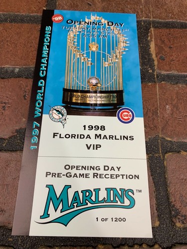 1998 Florida Marlins Opening Day Pre Game Reception VIP ticket and Frame - Picture 2 of 7
