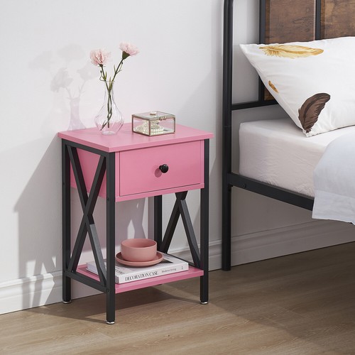 VECELO Nachttisch für Schlafzimmer Nachttisch mit Schublade und Ablage - Bild 38 von 42