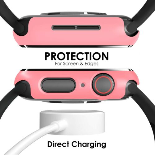 For Apple Watch SE 7 6 5 4 3 2 1 Tempered Glass 9H Hard Full Cover Case iWatch - Picture 172 of 196