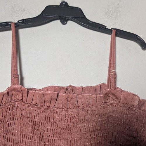 Mabel Maxikleid Stufen gesmokt Rüschen rosa eckiger Ausschnitt ärmellos Gr. M - Bild 6 von 10