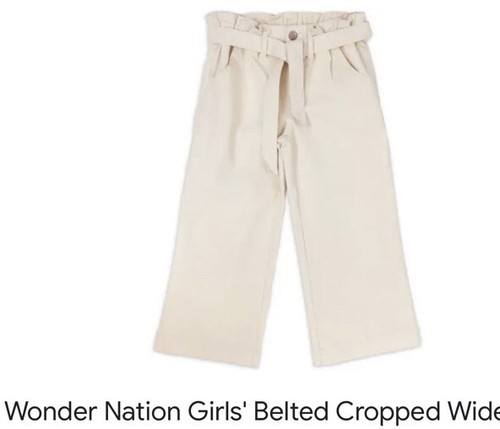 Jeans Girls Wonder Nation Jeans, Size XXL, 18. of cream wide leg cropped jeans. - Picture 1 of 17