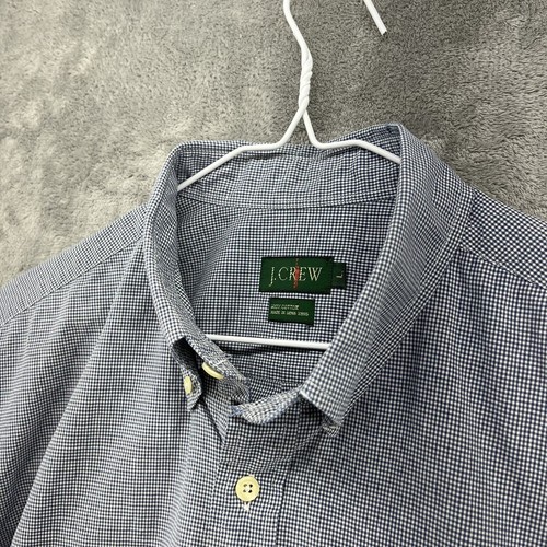 J Crew Hemd Herren groß blau kariert Knopfleiste Ruderer Tasche Designer adrett - Bild 9 von 15