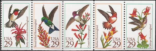 US 2642-2646 2646a BK201 Hummingbirds 29c booklet 20 A1111111 MNH 1992 - Picture 4 of 9