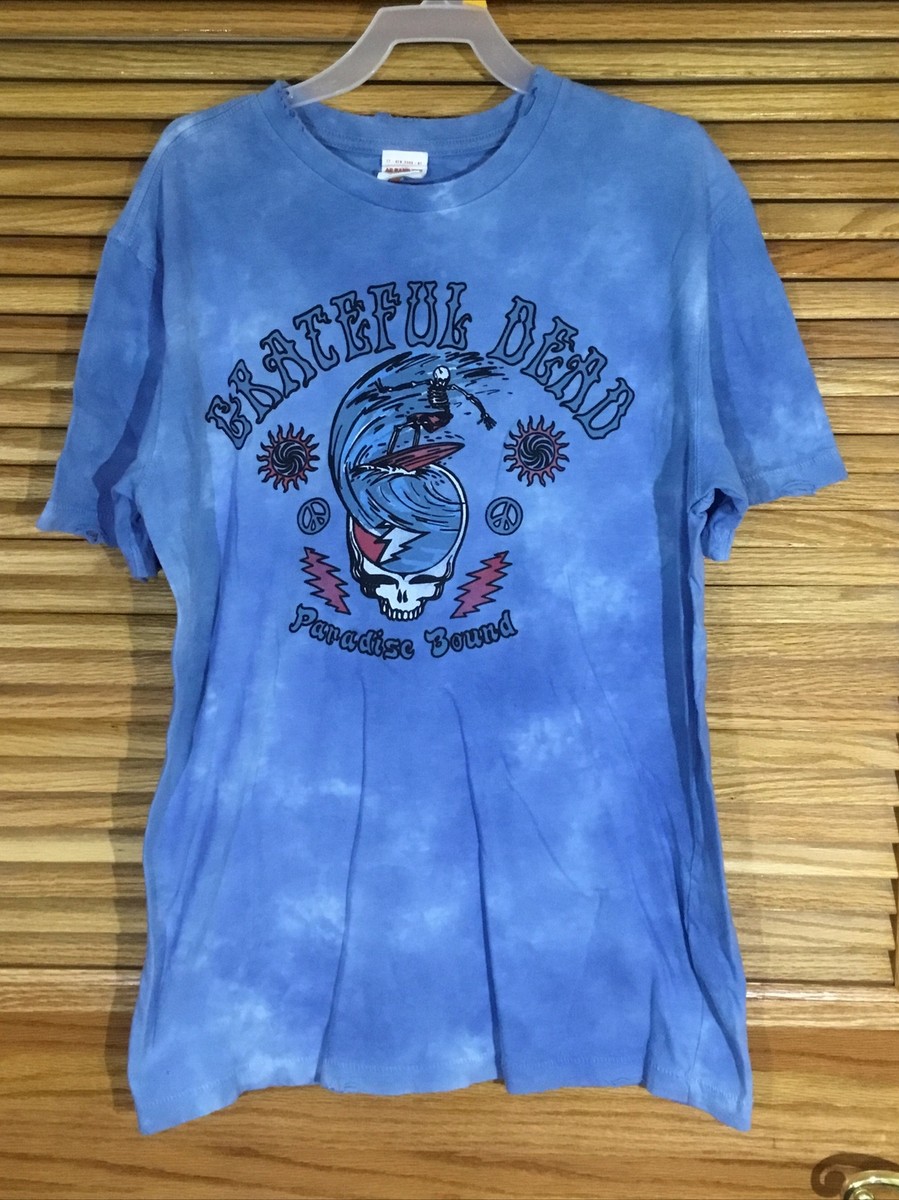 Grateful Dead Mens Size XS Blue Paradise Bound Crew Neck T