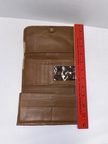 American West Tri-fold Women’s Wallet Sand Brown Western Tooled Leather - Picture 3 of 12