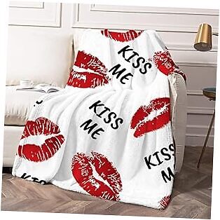 Manta de labios para niñas mujeres, manta de San Valentín mamá novia beso amor - Imagen 1 de 8
