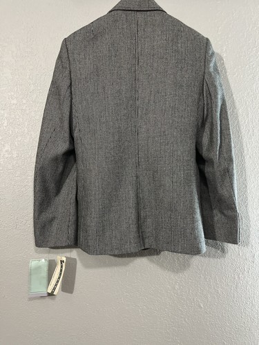 Nuevo Blazer Vintage EVAN PICONE Plisado Negro Blanco Mezcla Lana Talla 8 - Imagen 9 de 10