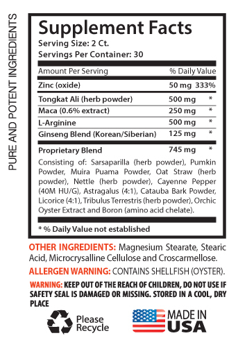 Cápsulas de resistencia masculina - Longjack 2170 mg - Maca en polvo 2B - Imagen 2 de 12