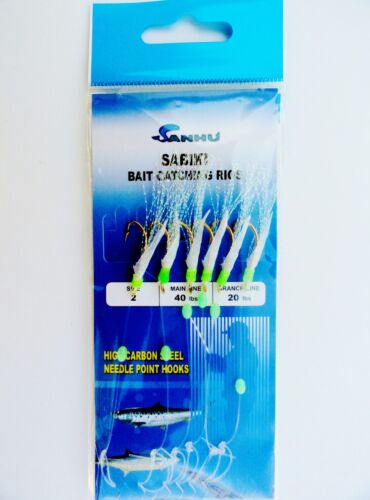 plataformas de cebo sabiki 6 anzuelos señuelo de pesca en alta mar Tamaño: 1/0,1,2,4,6,8,10,12,14-465 - Imagen 4 de 10
