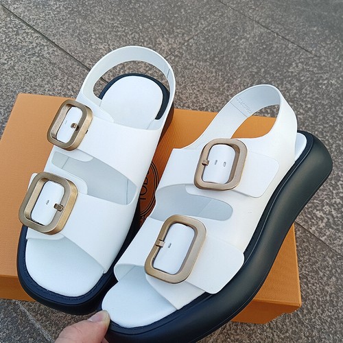 Tod's Women's Leather Thick Soled Height Increasing Sandals - Picture 5 of 15