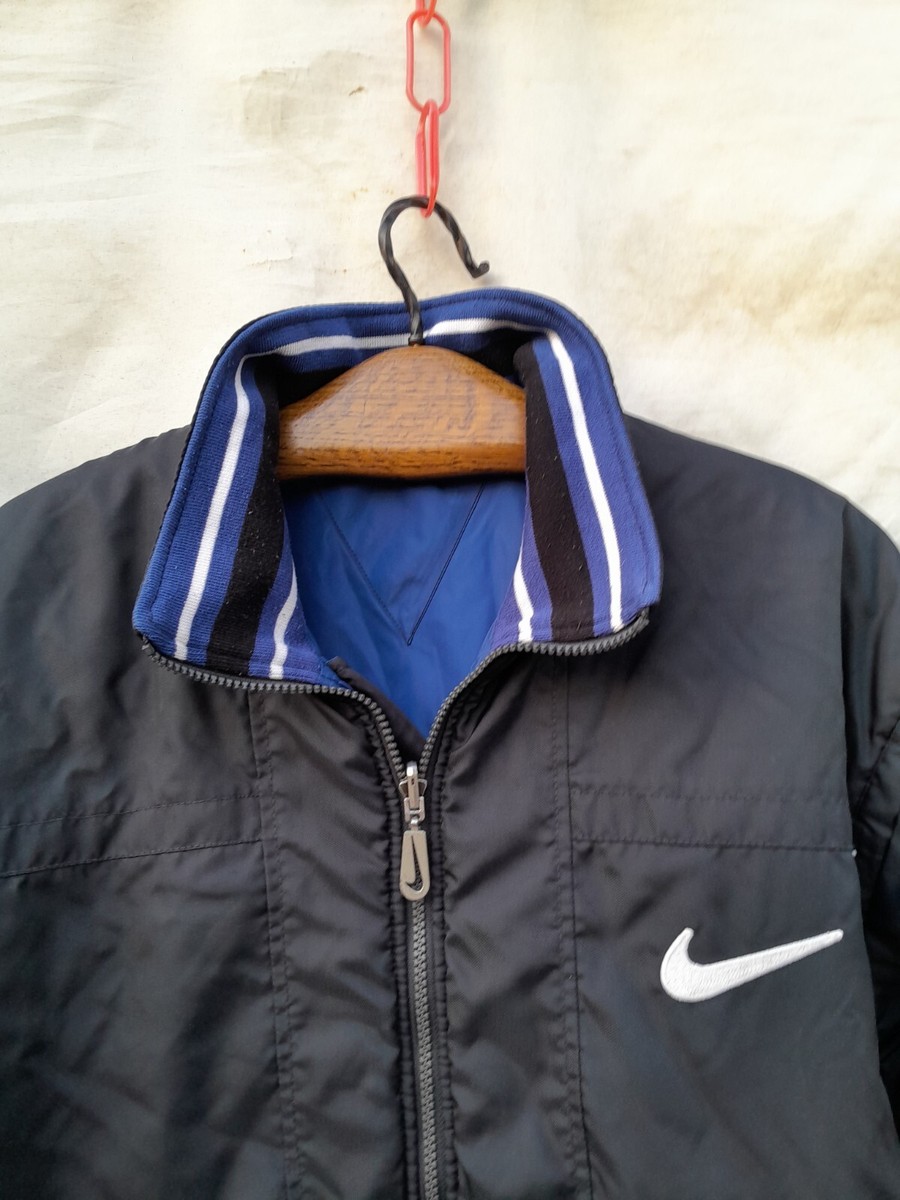 Vintage Nike Reversible Jacket Mens Medium Black Blue Padded Vintage Nike Reversible Jacket Mens Medium Black Blue Padded