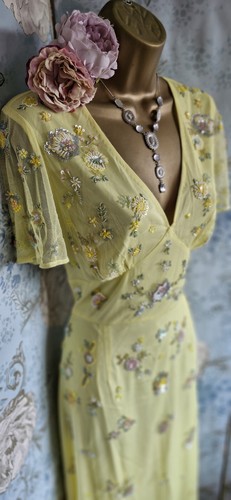 south very Lemon Lace 40s Beaded Embellished Wedding Occasion Evening Dress 12 - Imagen 4 de 13