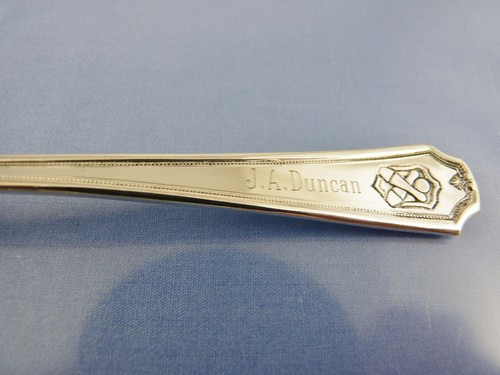 RCAF SENNETERRE BOWLING TROPHY TEA SPOON BY PURITAN PLATE "J A DUNCAN" - Picture 2 of 5