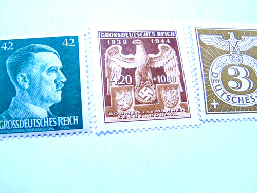 Francobolli originali WW2 Germania nazista 3° Terzo Reich Hitler svastica + Aquila MNH - Foto 2 di 3