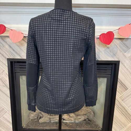 Lauren Ralph Lauren Houndstooth Long Sleeve Crew Neck Top Classic Pattern Size M - Picture 2 of 4