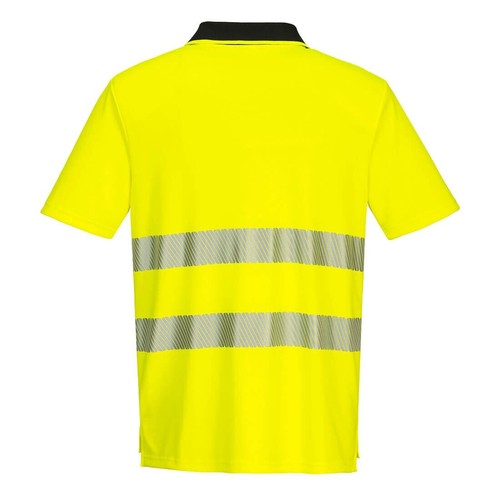 Portwest DX4 Hi-Vis Zip Polo Shirt S/S Comfort Lightweight Cooling Fabric Top UK - Picture 10 of 10