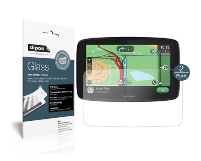2x Schutzfolie für TomTom GO Essential 6 matt - Anti-Shock 9H Folie dipos Glass