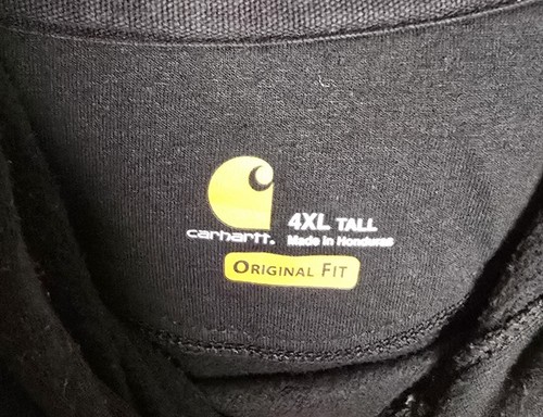 Rare Carhartt "Call It" Hoodie Sweatshirt Men 4XL Tall Black Work Wear - Picture 8 of 14