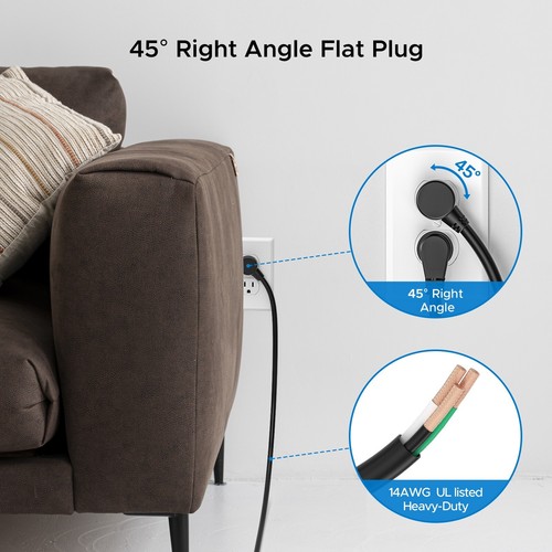 8 Outlet Heavy Duty Power Strip Surge Protector 2100J 6FT Cord & 15A Breaker - Picture 5 of 7