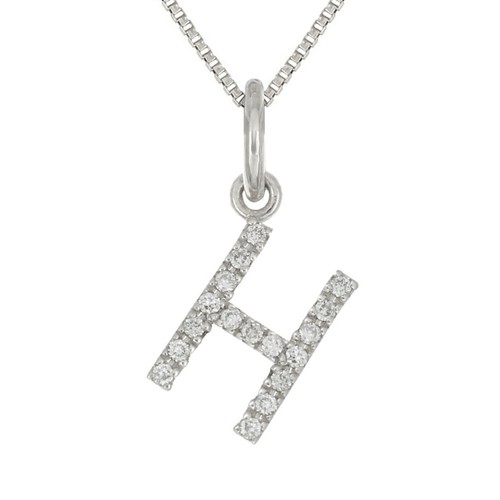 14 Karat Gelb Weiß oder Roségold Diamant Anfangsbuchstabe Charm Anhänger Halskette 18 Zoll - Bild 79 von 246