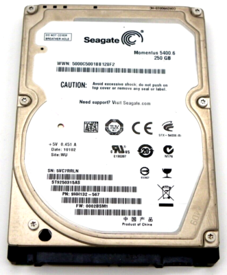Seagate Momentus Internal Laptop Hard Drive HDD 5400.6 250GB