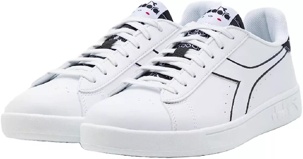 Scarpe Uomo Diadora Torneo bandana sneakers in Ecopelle Bianco nero tg 42