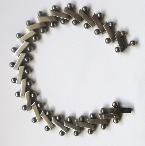 Industrial look Link Bracelet Sterling Silver  7.75"  32 grams - Bild 6 von 14