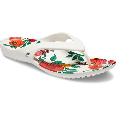 NEU! Crocs Kadee II Damen-Flip-Flop weiß bedruckt Blumenmuster Zehentrenner Flip-Flop - Bild 3 von 5
