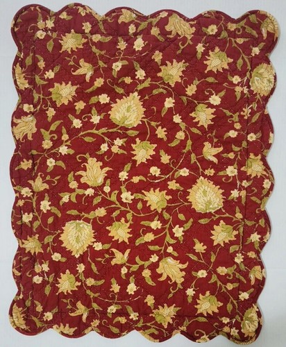 Pottery Barn rot gold Blumen gesteppt Standard Kissenbezug wendbar Single