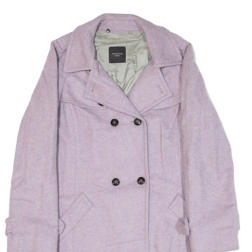 MAX MARA WEEKEND Double Breasted Womens Trench Coat Purple Wool UK 12 - Picture 2 of 8