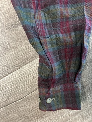 Camisa a Cuadros de Lana Vintage Años 50 Rojo Tartán Lanerossi Rockabilly Western 42 Italia - Imagen 13 de 13