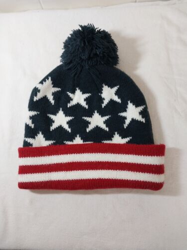 Cappello Pom Rosso Bianco E Blu Stelle E Strisce Maglia Old Navy Unisex Adulti USA - Foto 2 di 5