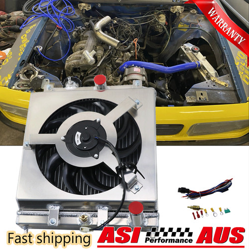 2 Row Radiator+Shroud Fan+Relay Fit 92-00 Honda CIVIC EG EK CRX DEL/SOL Acura MT - Picture 2 of 14