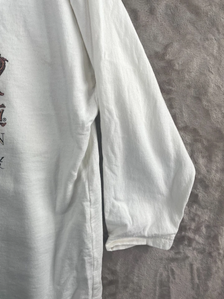 Sudadera para mujer descolorida blanca gloria logotipo gráfico cuello monje talla única Foto 4 de 4