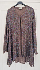 Frank Usher True Retro Vintage Chocolate Brown Long Sleeve Jacket Sequin Party