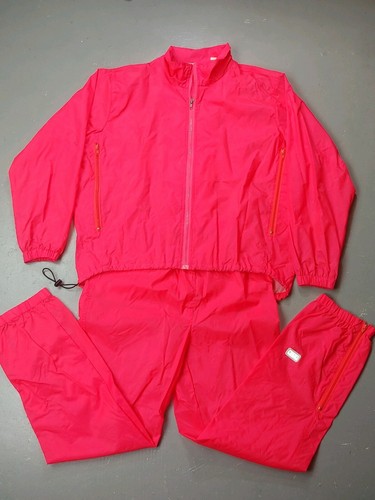 Sunice Windbreaker full Suit Running Golf Rain Gear Sz Medium VTG retro 3M pink - Picture 2 of 10