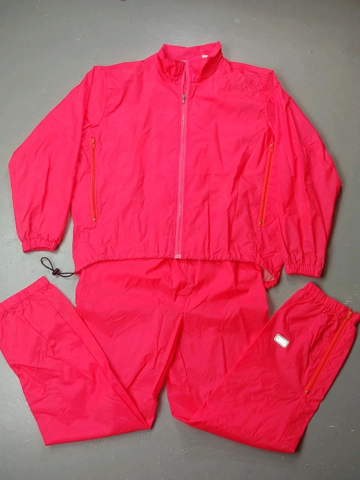Traje completo cortavientos Sunice para correr golf equipo de lluvia talla mediana de colección retro 3M rosa Foto 2 de 4