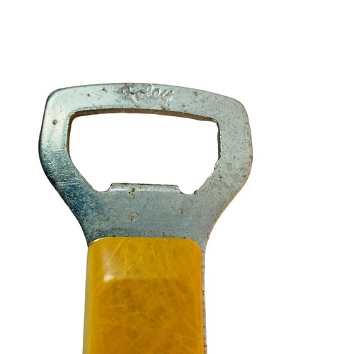 Foley Bottle & Can Opener with Bakelite Amber Handle USA Made Circa 1950's - Imagen 5 de 8