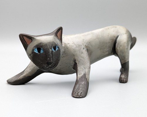 Lynda Pleet Menagerie Siamkatze stilisiert, Gehen 7,75" x 2,75" - Bild 2 von 14