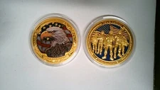 CHALLENGE COIN THANK YOU FOR YOUR SERVICE TO YOUR NATION ALL MILITARY GOLD COLOR