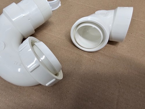 Posten 3, 1-1/2 Zoll × 1-1/2 Zoll PVC DWV NSF L.A. Muster P-Falle, Überwurf, SLIP Unterlegscheibe & Mutter - Bild 9 von 11