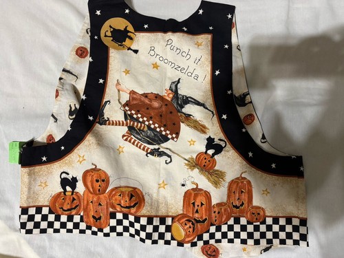 Halloween Witch Reversible Vest Punch It Broomzelda" Scarecrow Pumpkin Black Cat - Picture 5 of 6