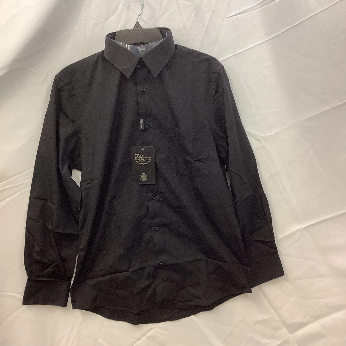 Tm Exposure The Original Label Mens Dress Shirt Black Long Sleeves  